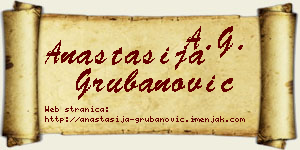 Anastasija Grubanović vizit kartica